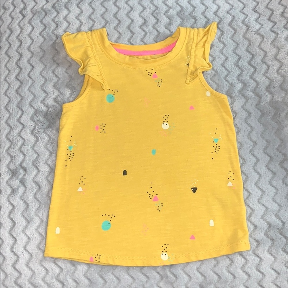 Cat & Jack Toddler Girl 2T Yellow Sleeveless Shirt
